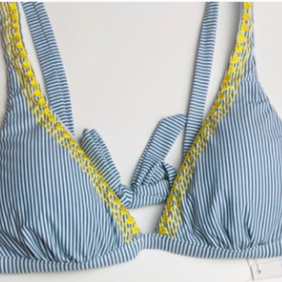 Lucky Brand Other - Lucky Brand Bikini Top Striped Blue White Yellow